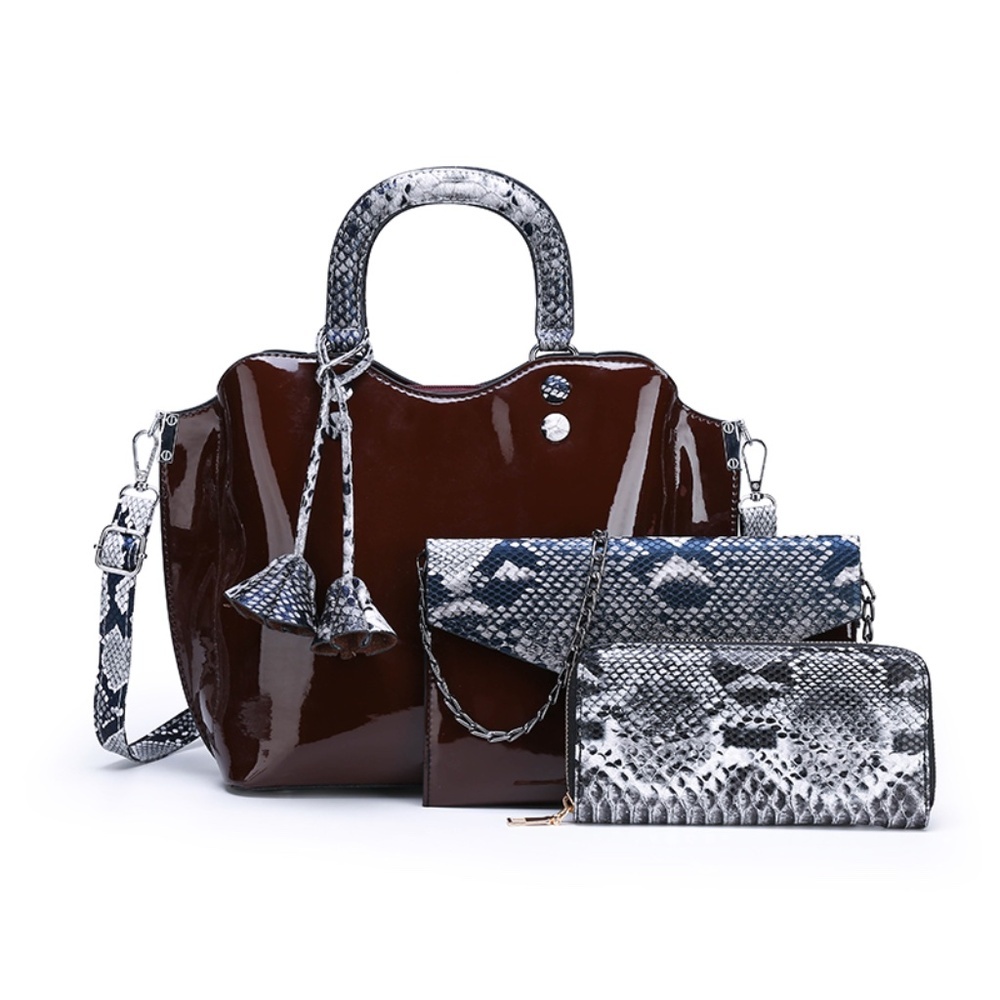 Burgundy PU Leather Shoulder Bag